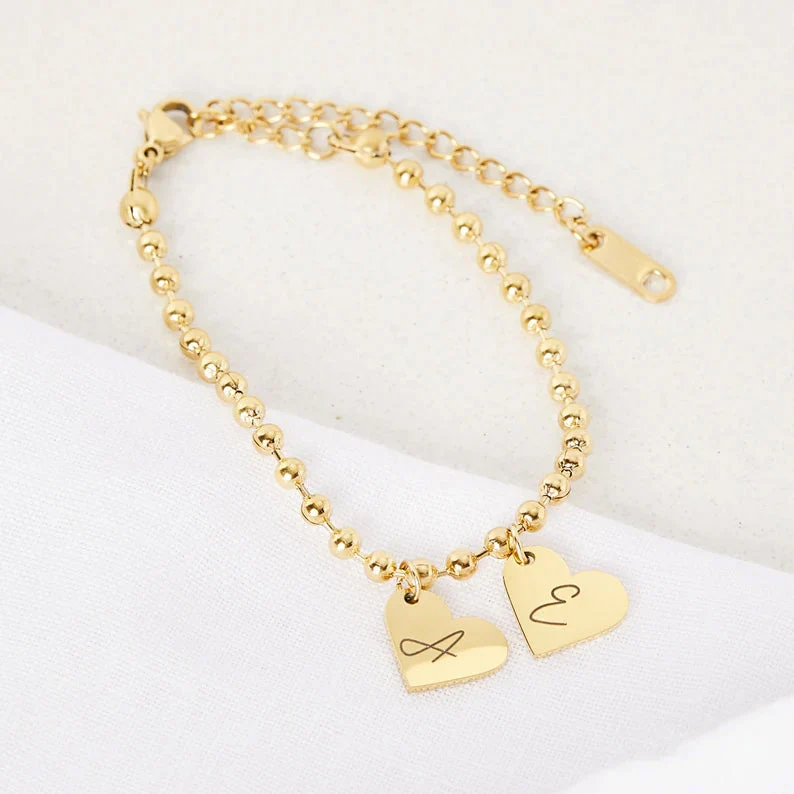 Personalized Letter Heart Charm Bracelet for Kids - Image 5