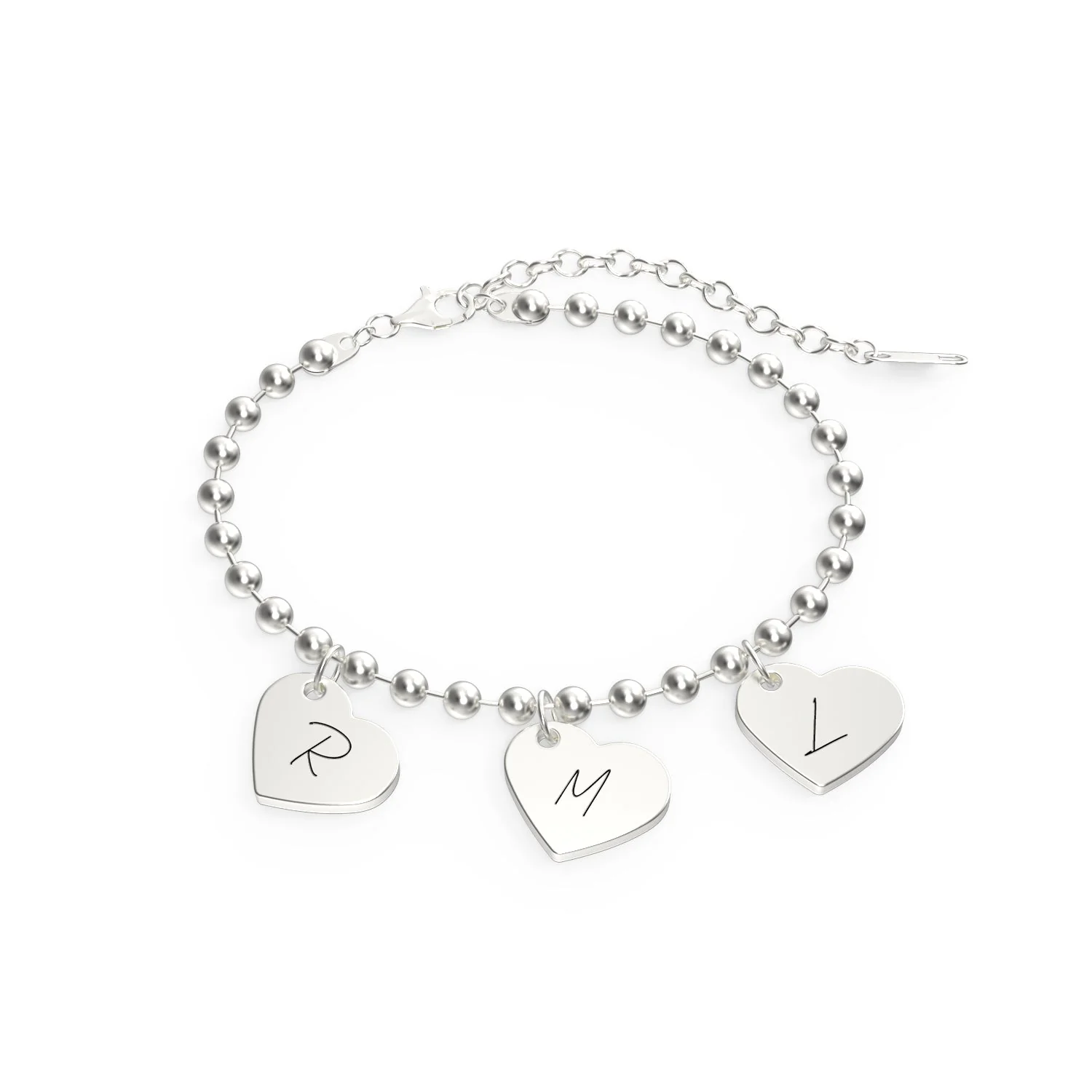 Personalized Letter Heart Charm Bracelet for Kids - Image 6