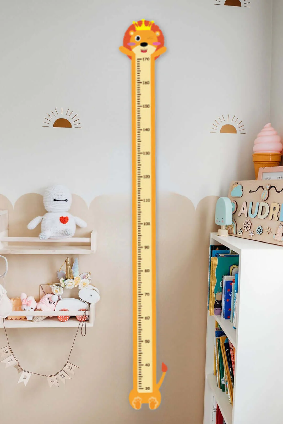 Personalized Lion Creative Growth Chart Wall Stickers - Image 5