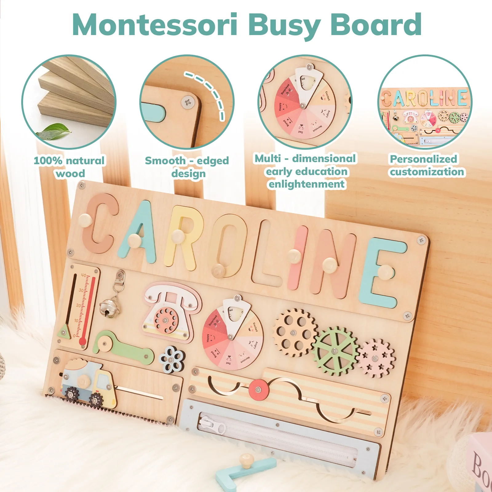 Personalized Montessori Busy Board for Kids - Image 7