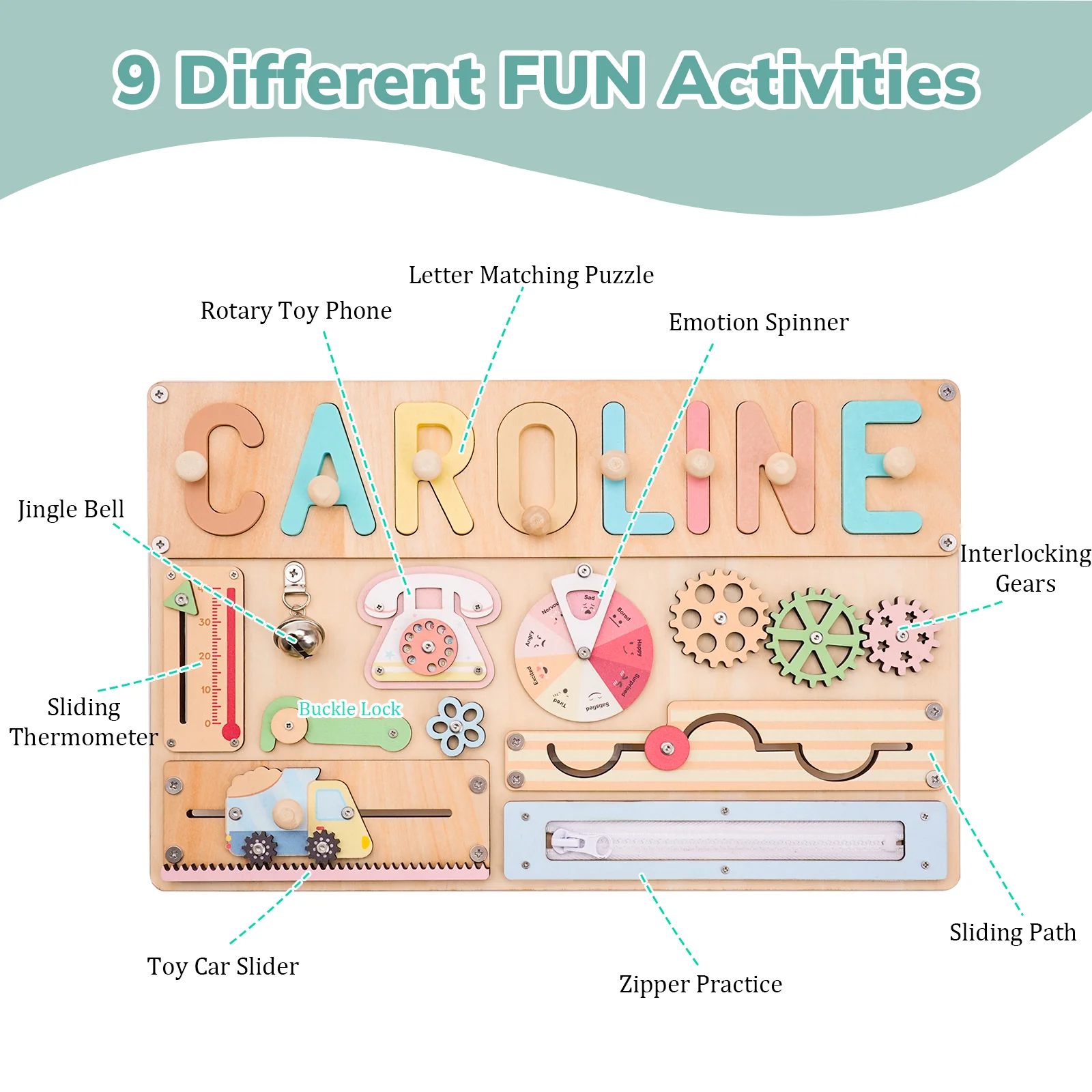 Personalized Montessori Busy Board for Kids - Image 8