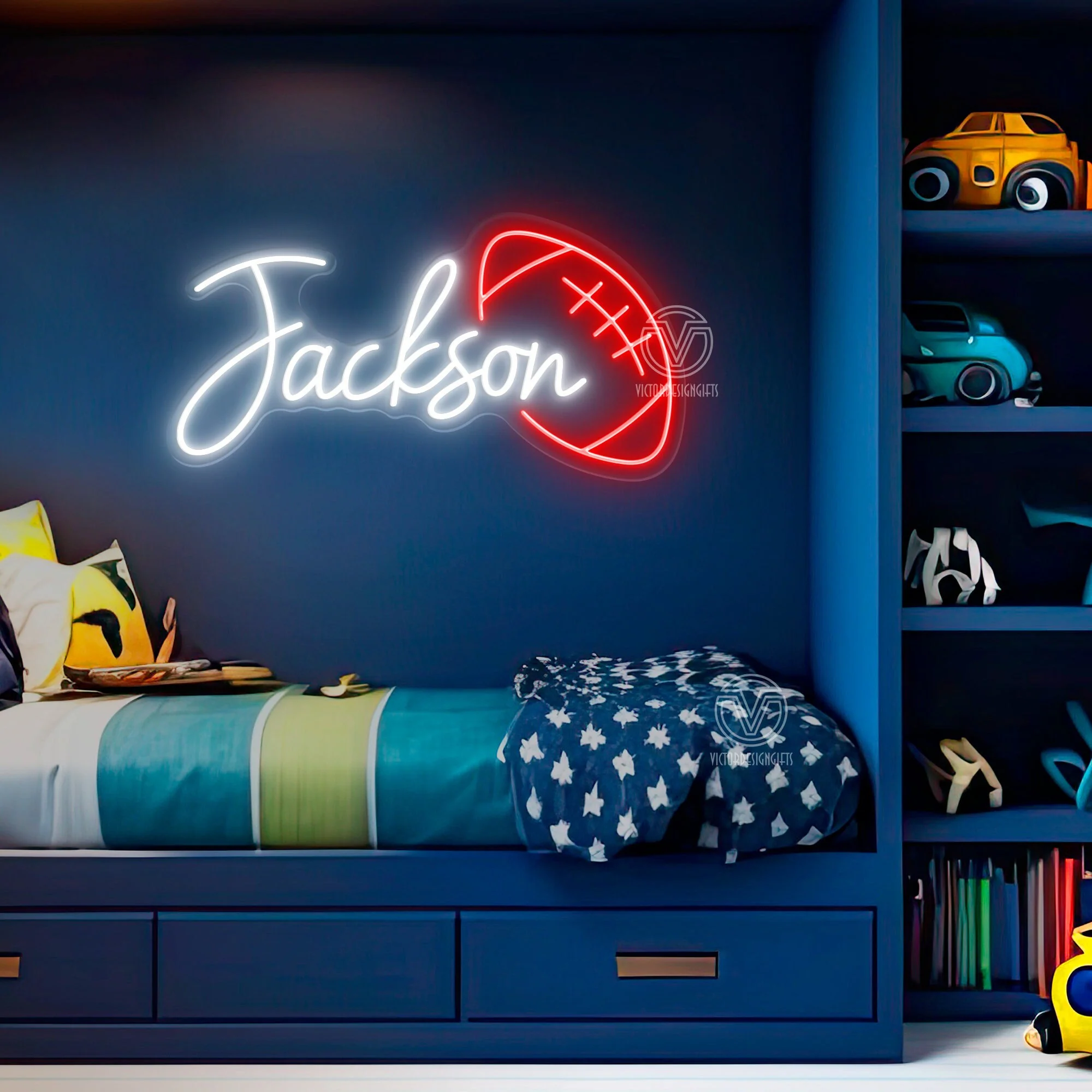 Personalized Name and Sports Balls Neon Sign - Image 3