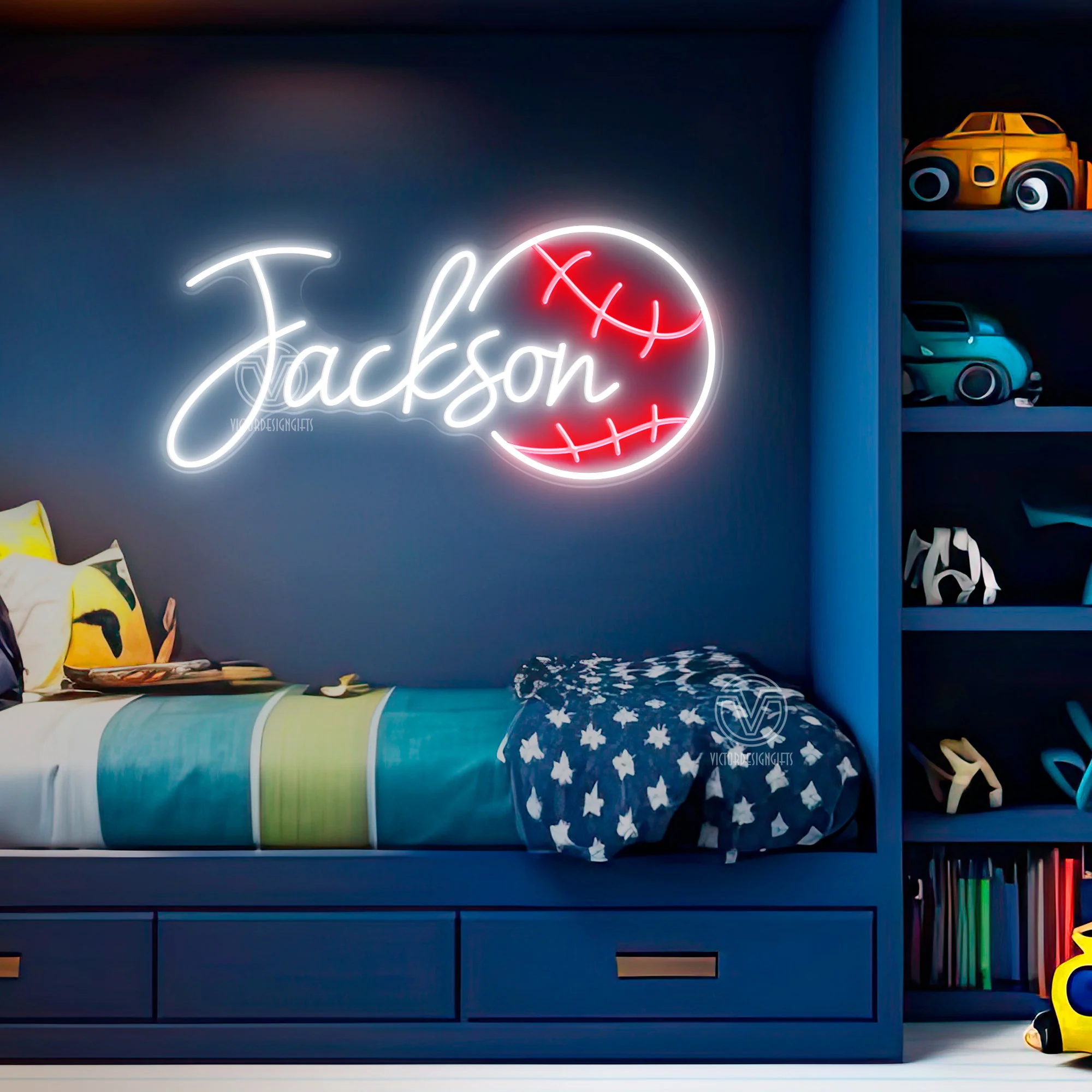 Personalized Name and Sports Balls Neon Sign - Image 7