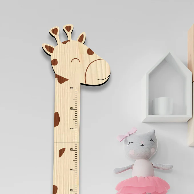 Personalized Wooden Giraffe Growth Chart Height Ruler - Image 3