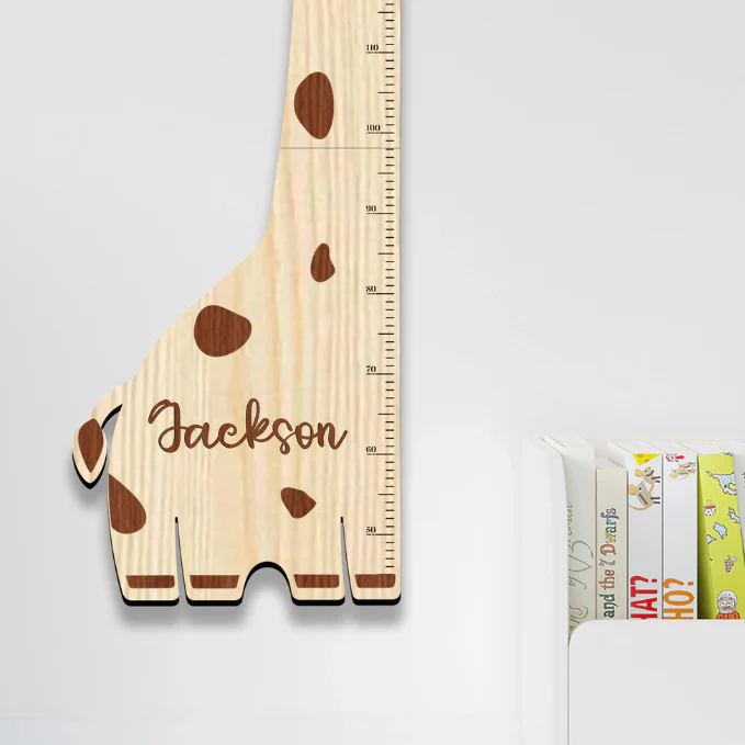 Personalized Wooden Giraffe Growth Chart Height Ruler - Image 4