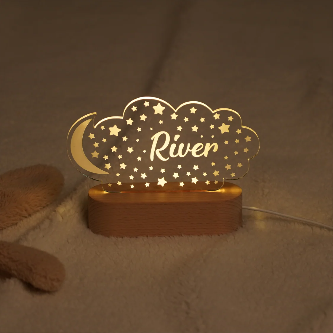 Personalized Night Light with Moon & Stars - Image 3