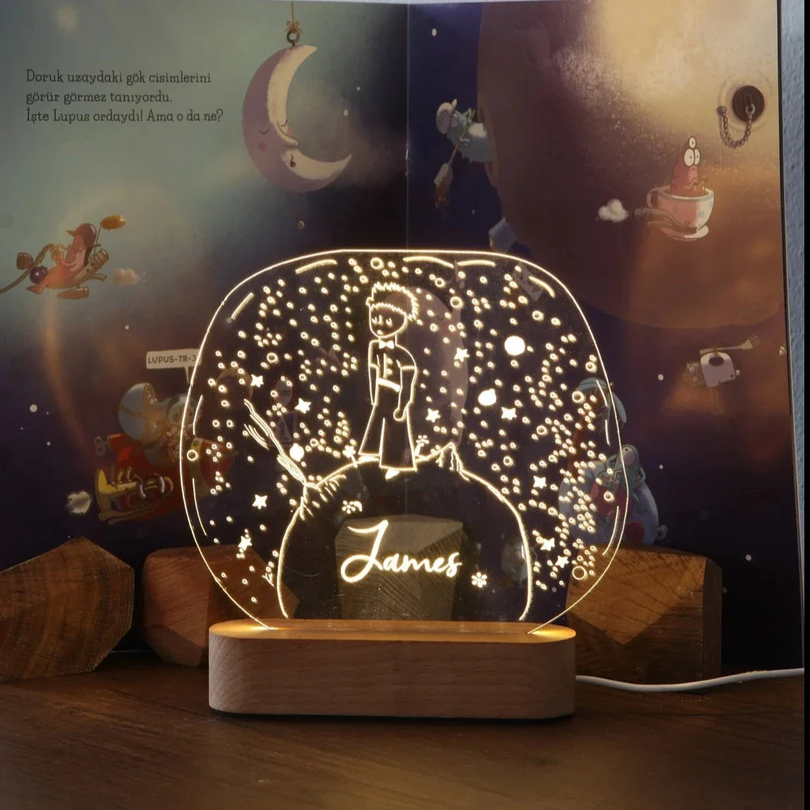 Personalized Night Light with Moon & Stars - Image 7