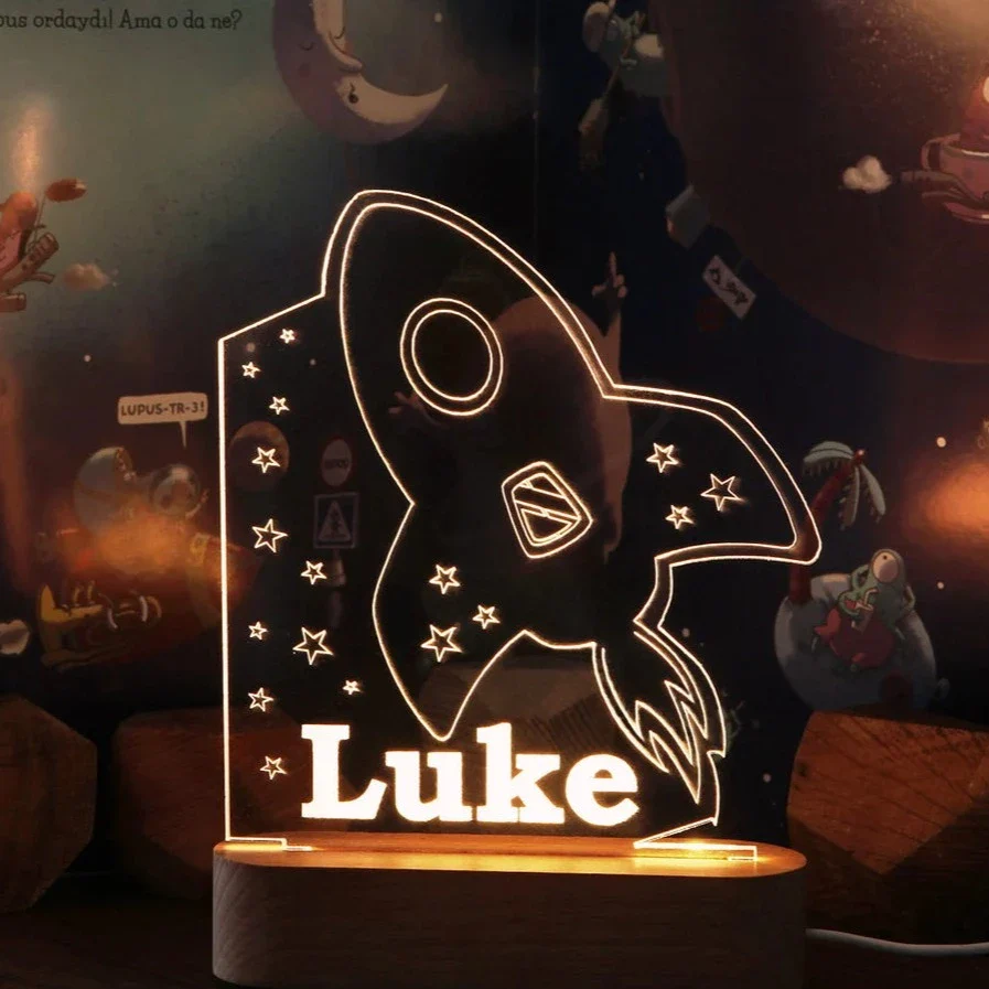 Personalized Night Light with Moon & Stars - Image 8
