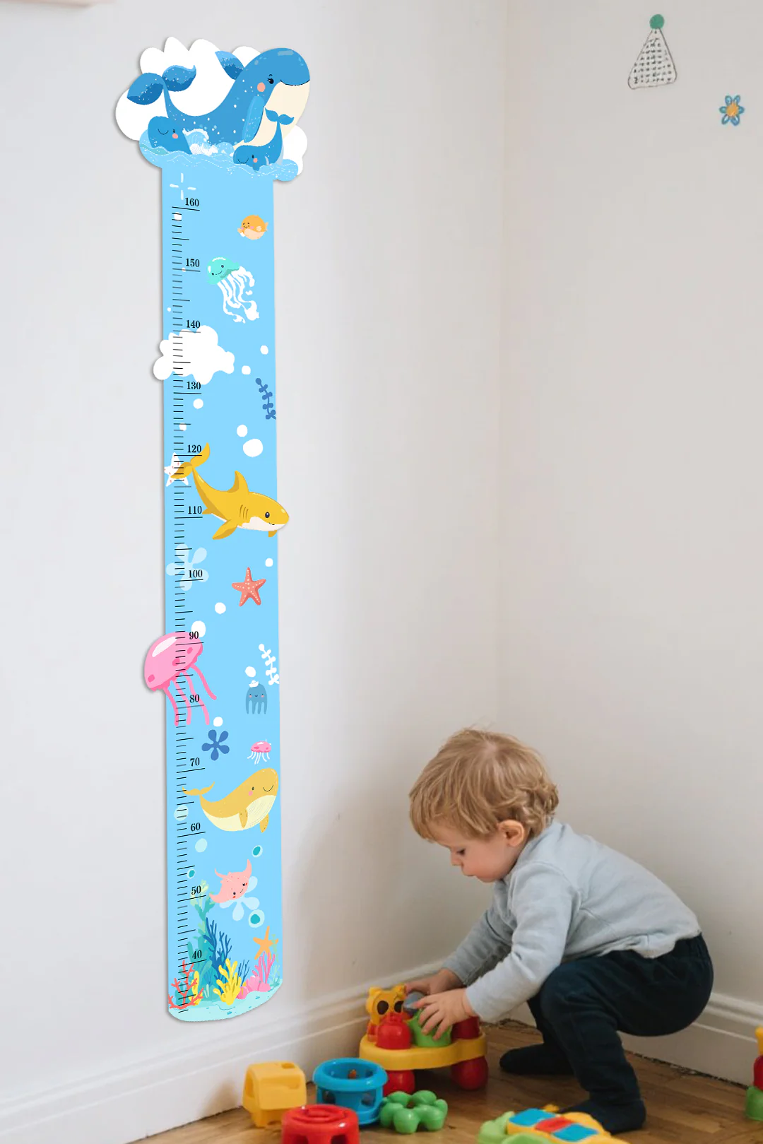 Personalized Ocean Theme Wooden Growth Chart for Kids - Image 3