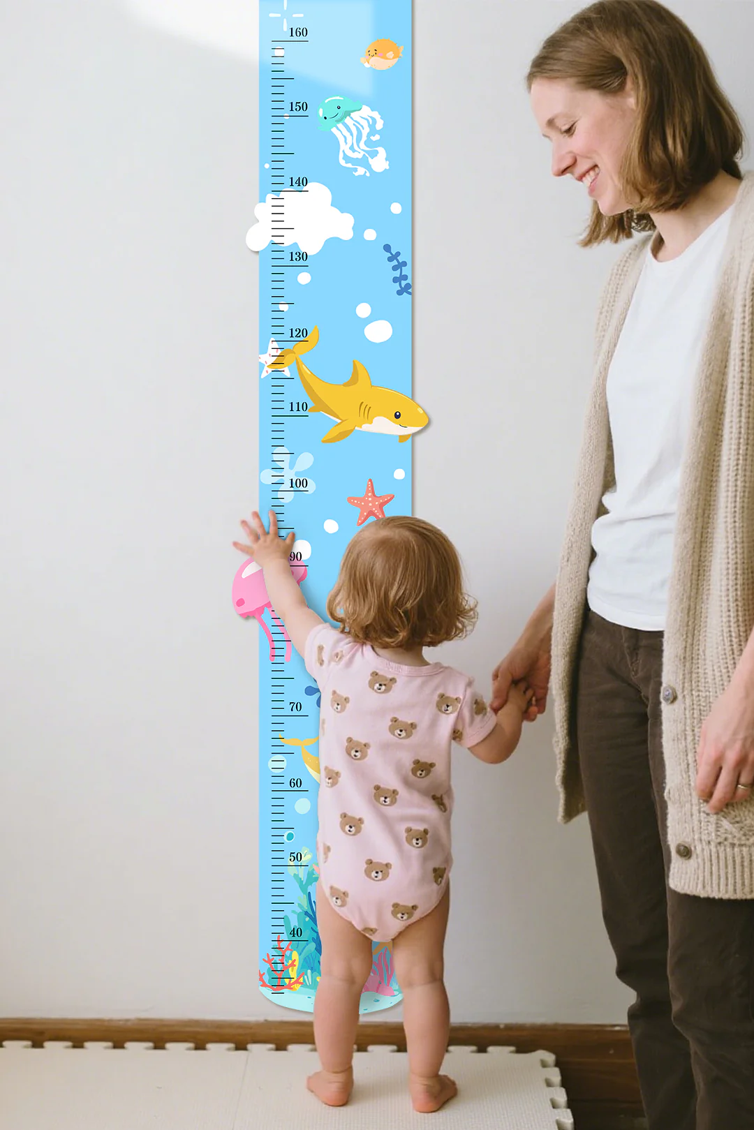 Personalized Ocean Theme Wooden Growth Chart for Kids - Image 4