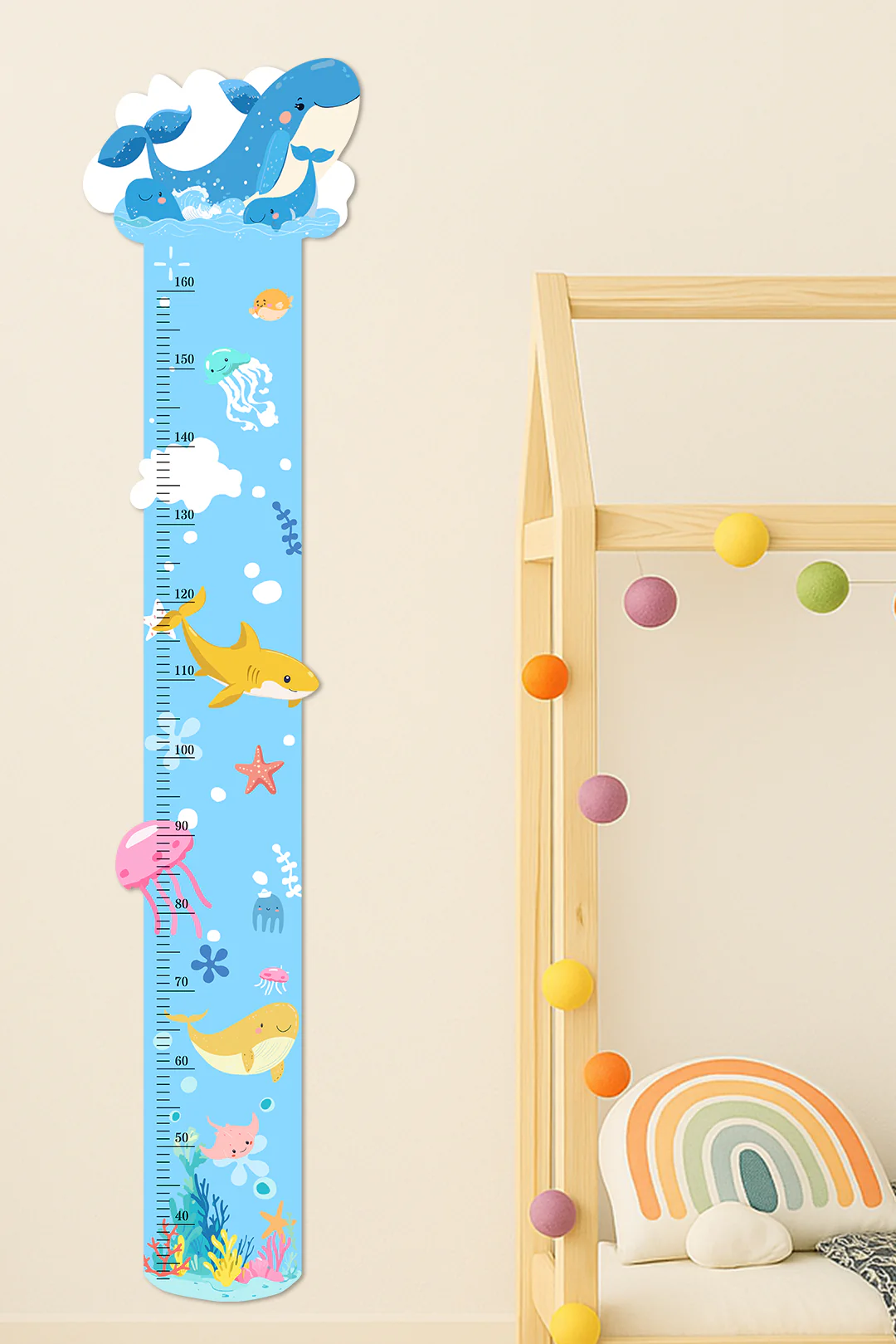 Personalized Ocean Theme Wooden Growth Chart for Kids - Image 5