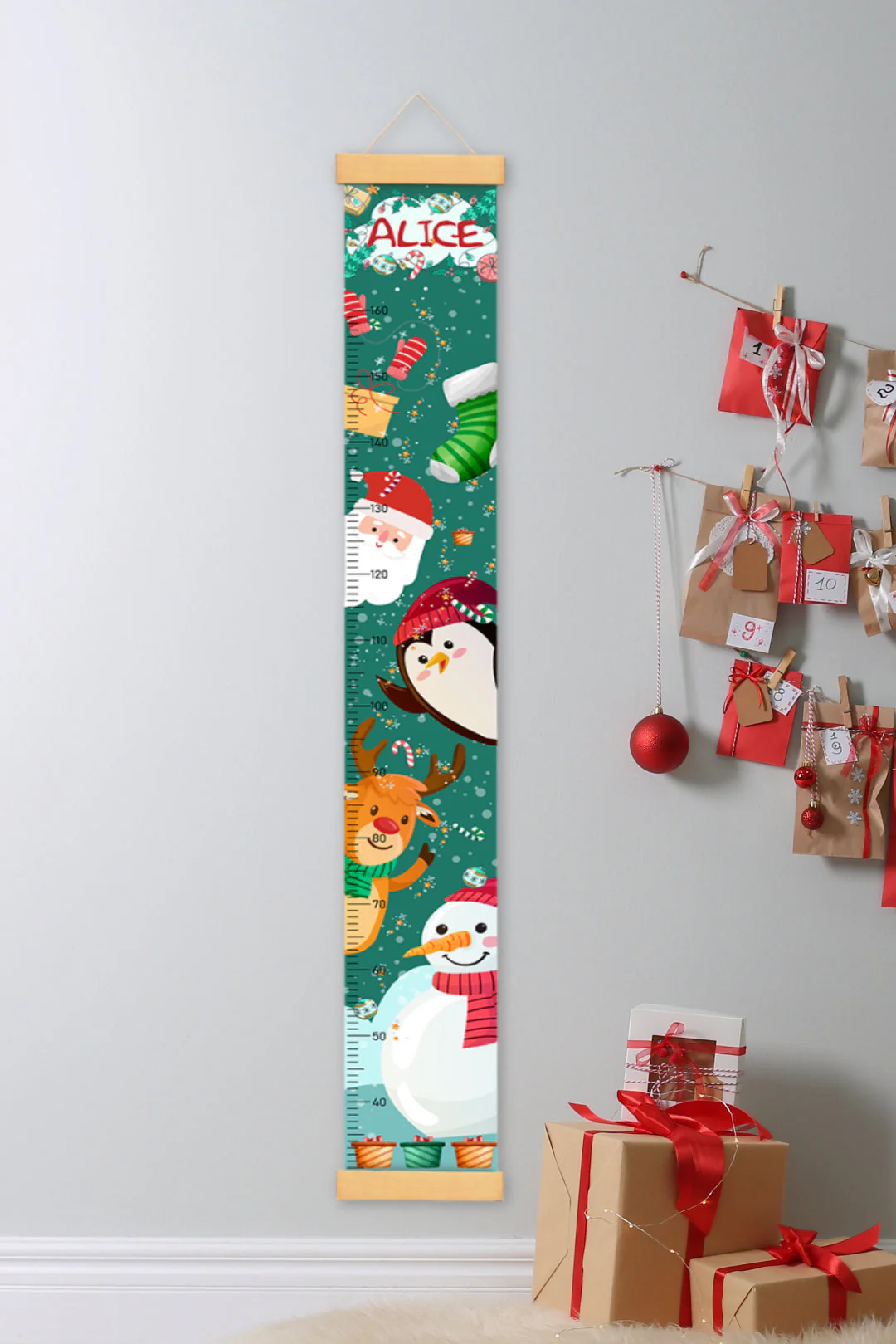 Personalized Santa Claus Hanging Canvas Height Ruler - Image 4