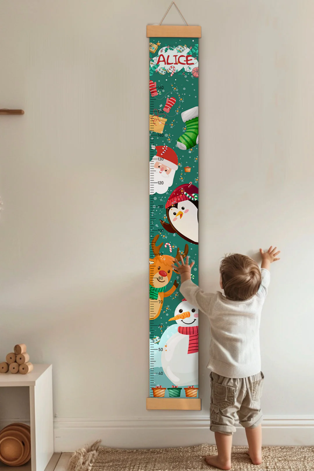 Personalized Santa Claus Hanging Canvas Height Ruler - Image 5