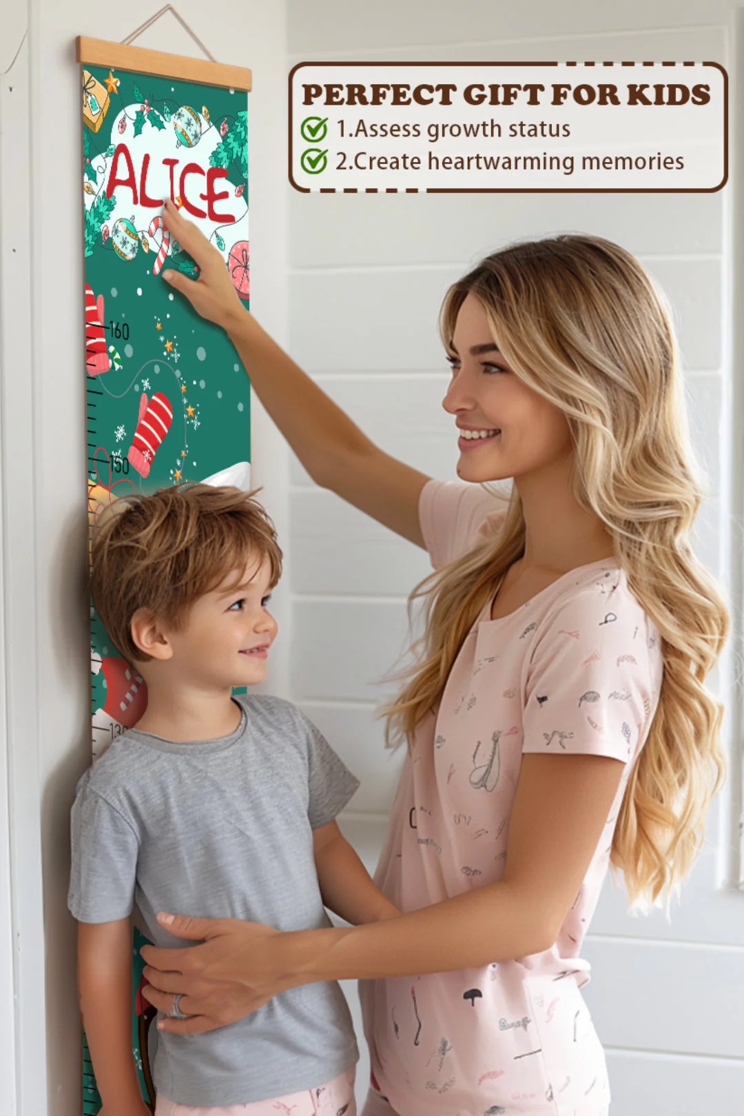 Personalized Santa Claus Hanging Canvas Height Ruler - Image 6
