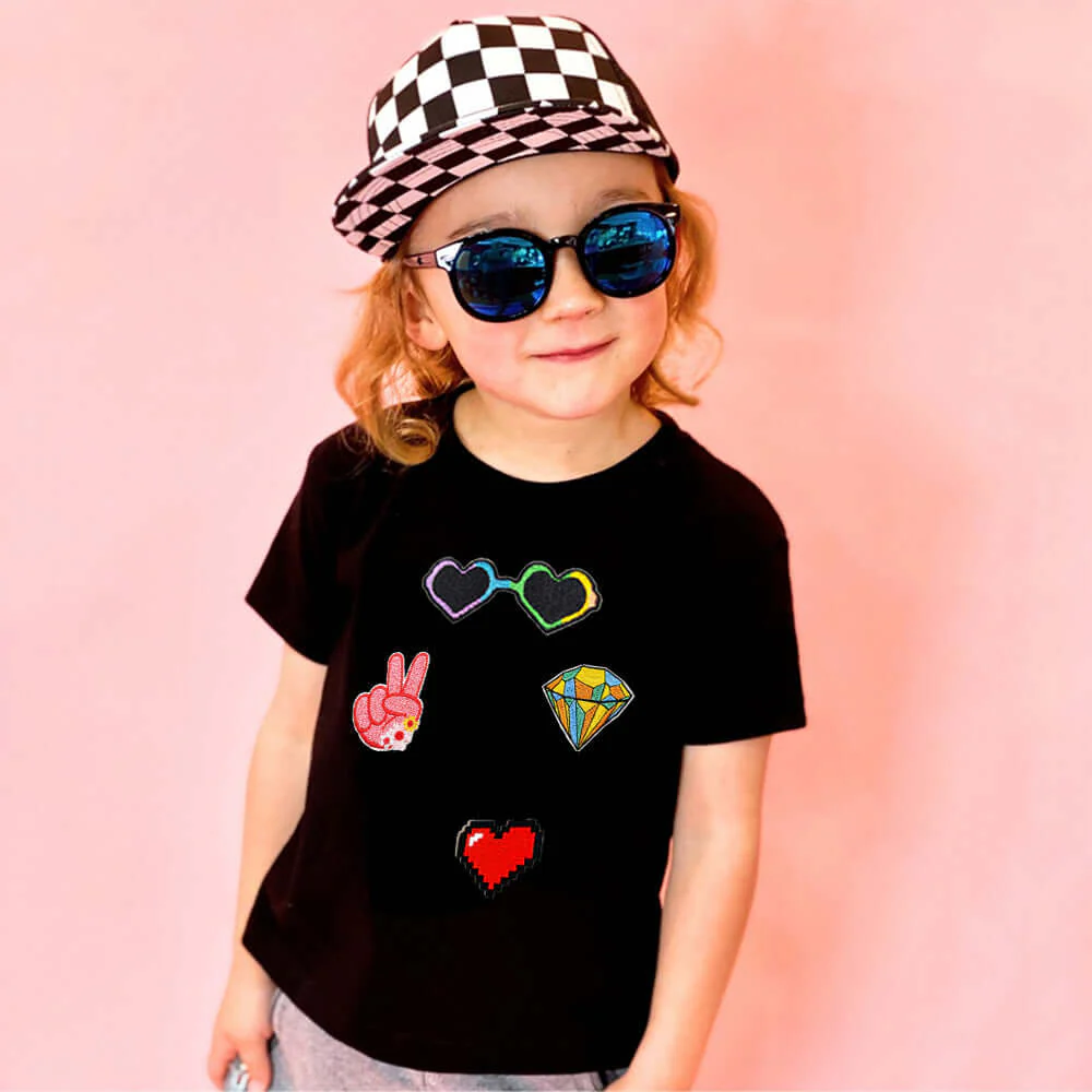 Personalized Toddler Patch Black T-shirt - Image 2