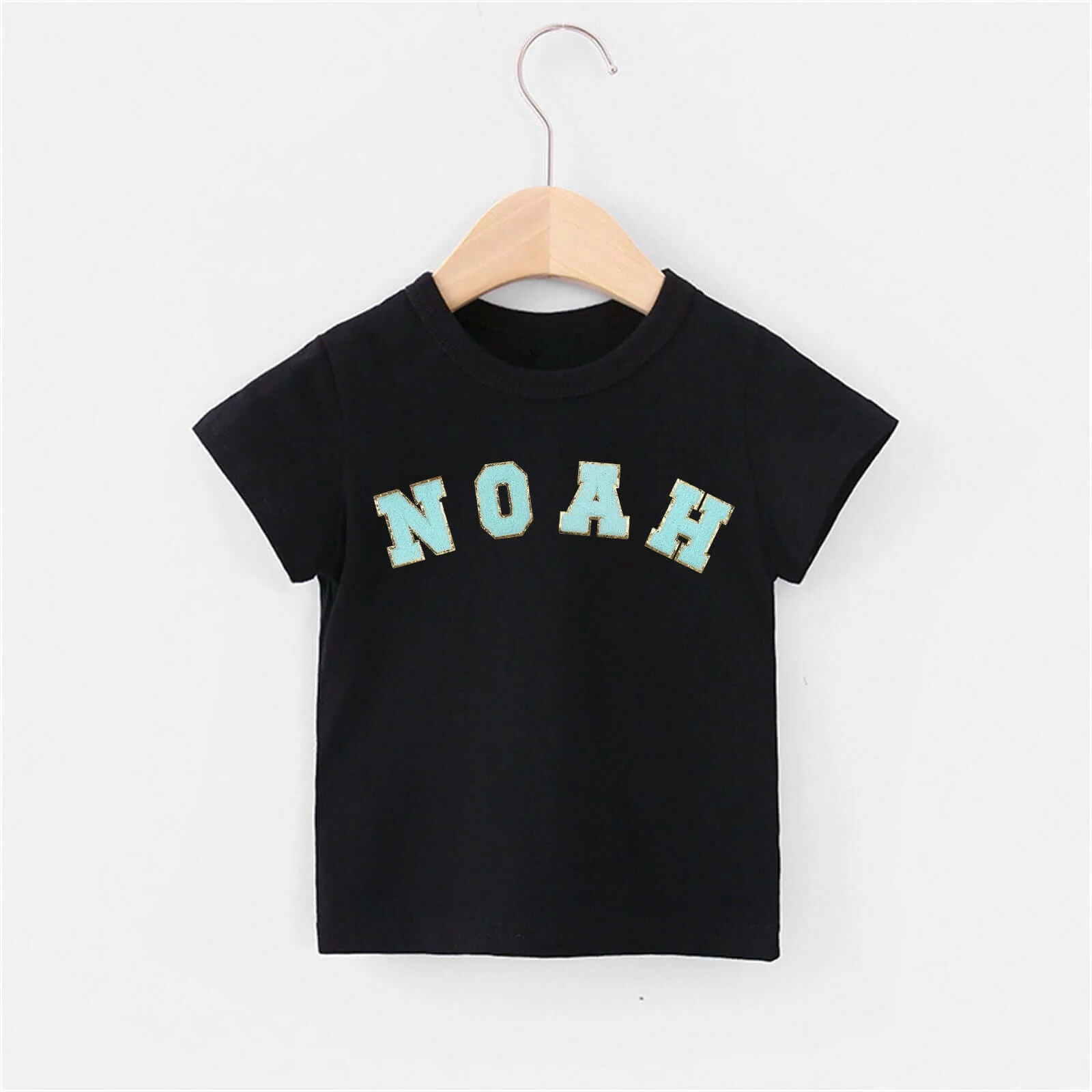 Personalized Toddler Patch Black T-shirt - Image 4