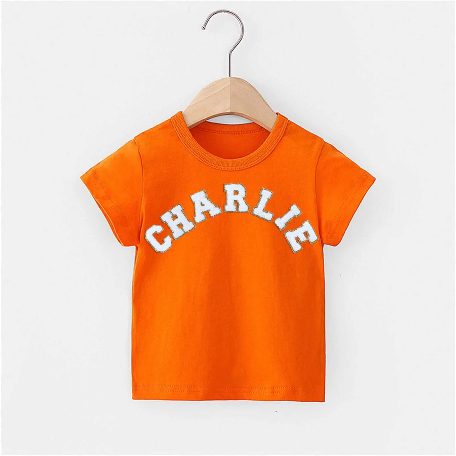 Personalized Toddler Patch Orange T-shirt - Image 4