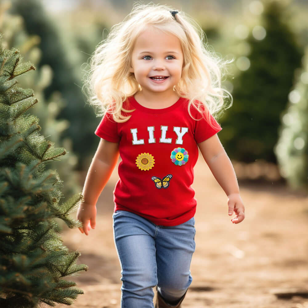 Personalized Toddler Patch Red T-shirt - Image 2