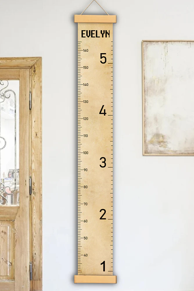 Personalized Vintage Style Hanging Canvas Height Ruler - Image 2