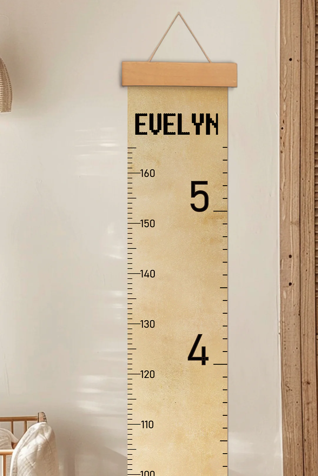 Personalized Vintage Style Hanging Canvas Height Ruler - Image 6