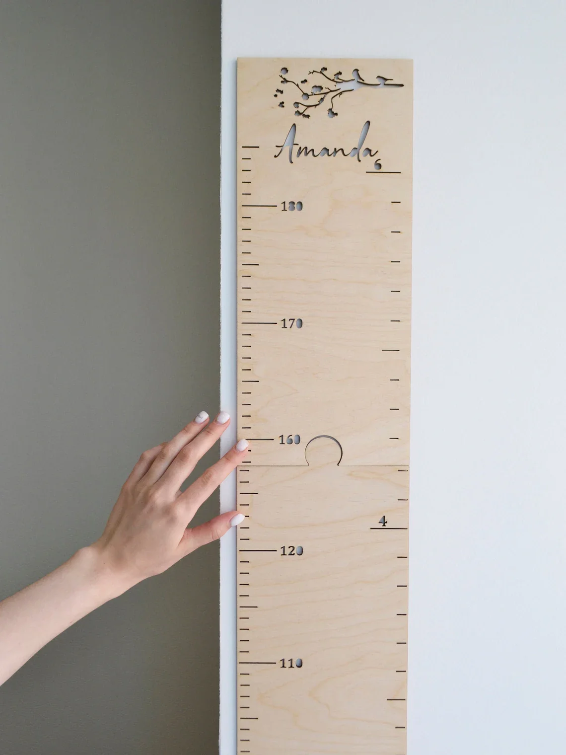 Personalized Wooden Animal Pattern Growth Chart Ruler - Image 5