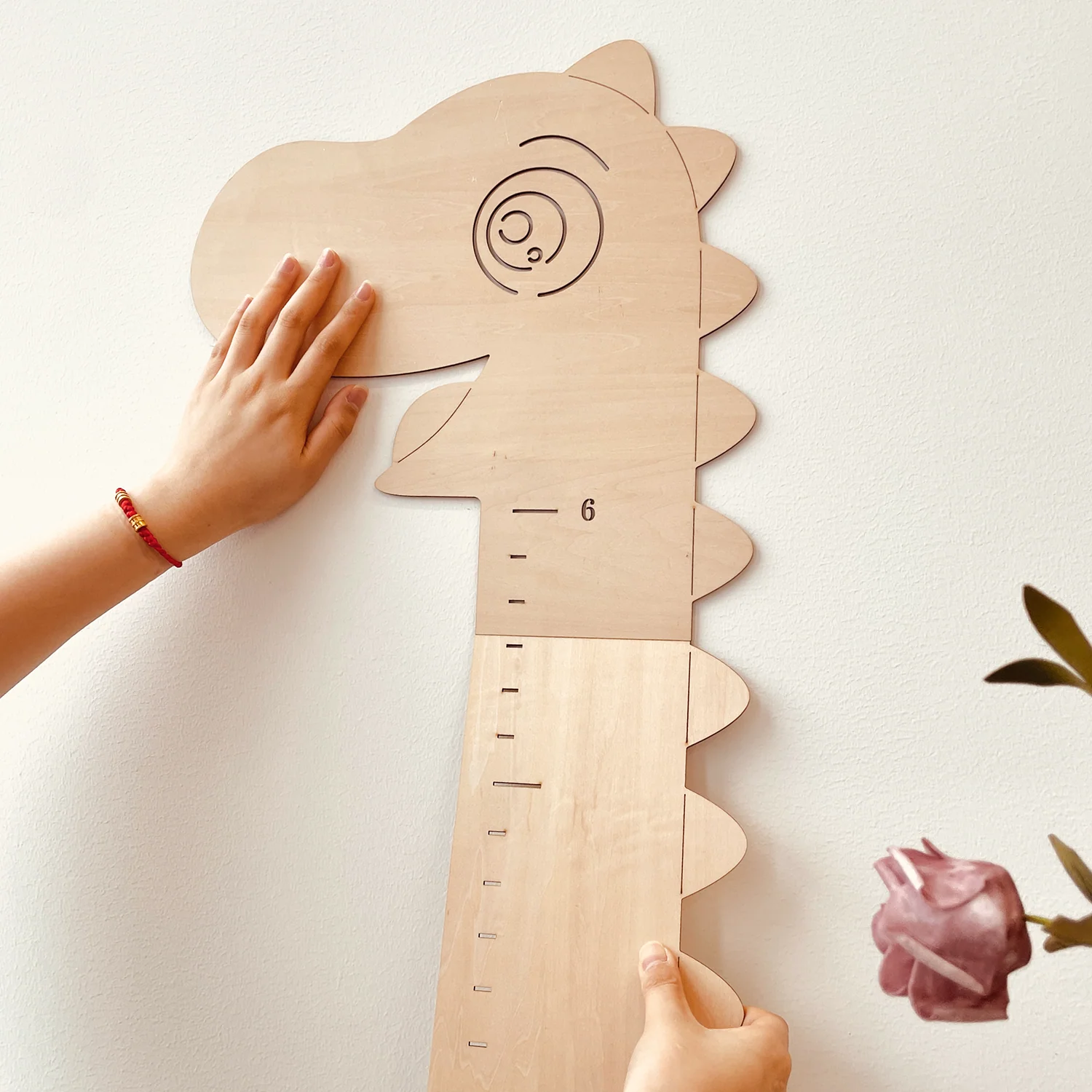 Personalized Wooden Dinosaur Growth Chart Height Ruler - Image 5