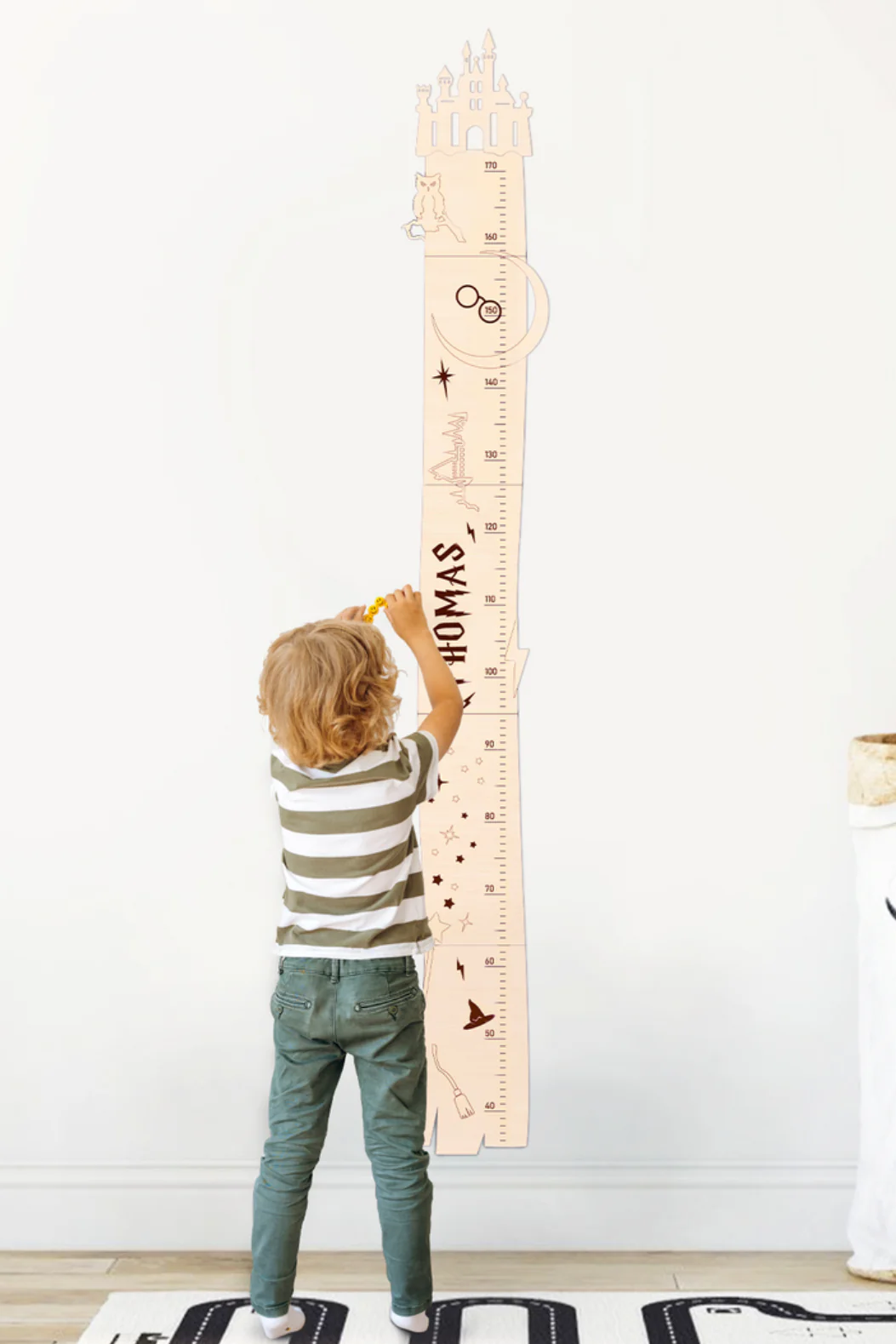 Personalized Wooden Castle Growth Chart for Kids - Image 3