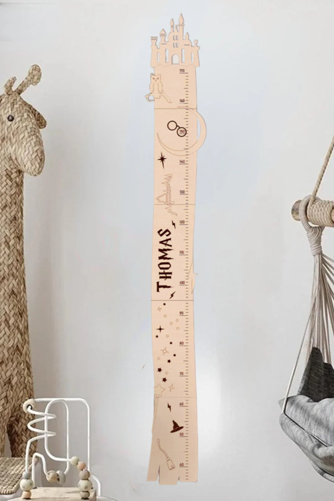 Personalized Wooden Castle Growth Chart for Kids - Image 5
