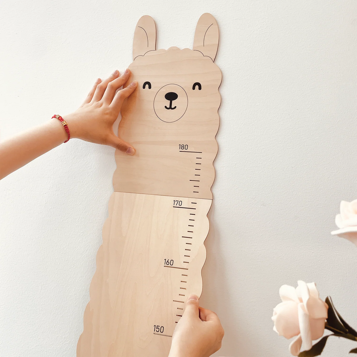 Personalized Wooden Alpaca Llama Growth Chart Ruler - Image 3