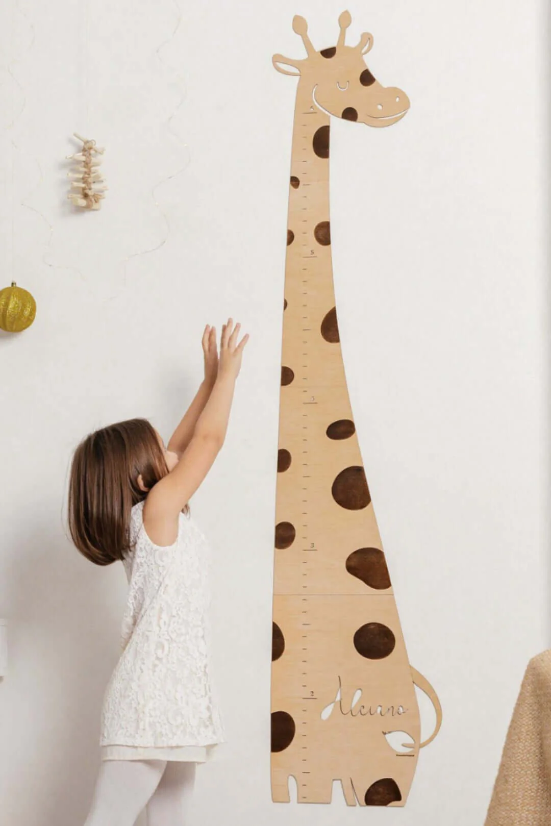Personalized Wooden Giraffe Growth Chart Nursery Decor