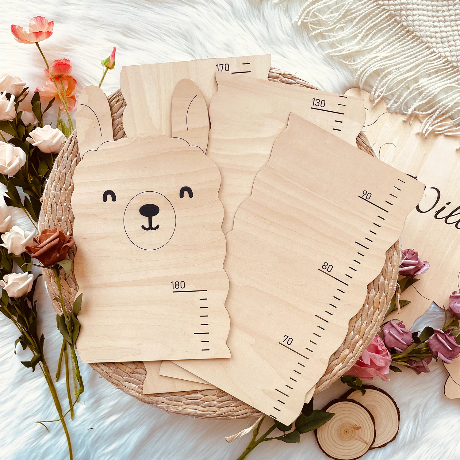 Personalized Wooden Alpaca Llama Growth Chart Ruler - Image 5