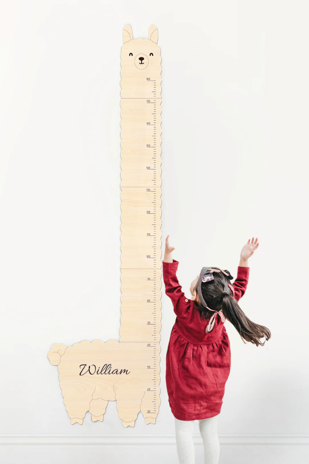 Personalized Wooden Alpaca Llama Growth Chart Ruler - Image 7