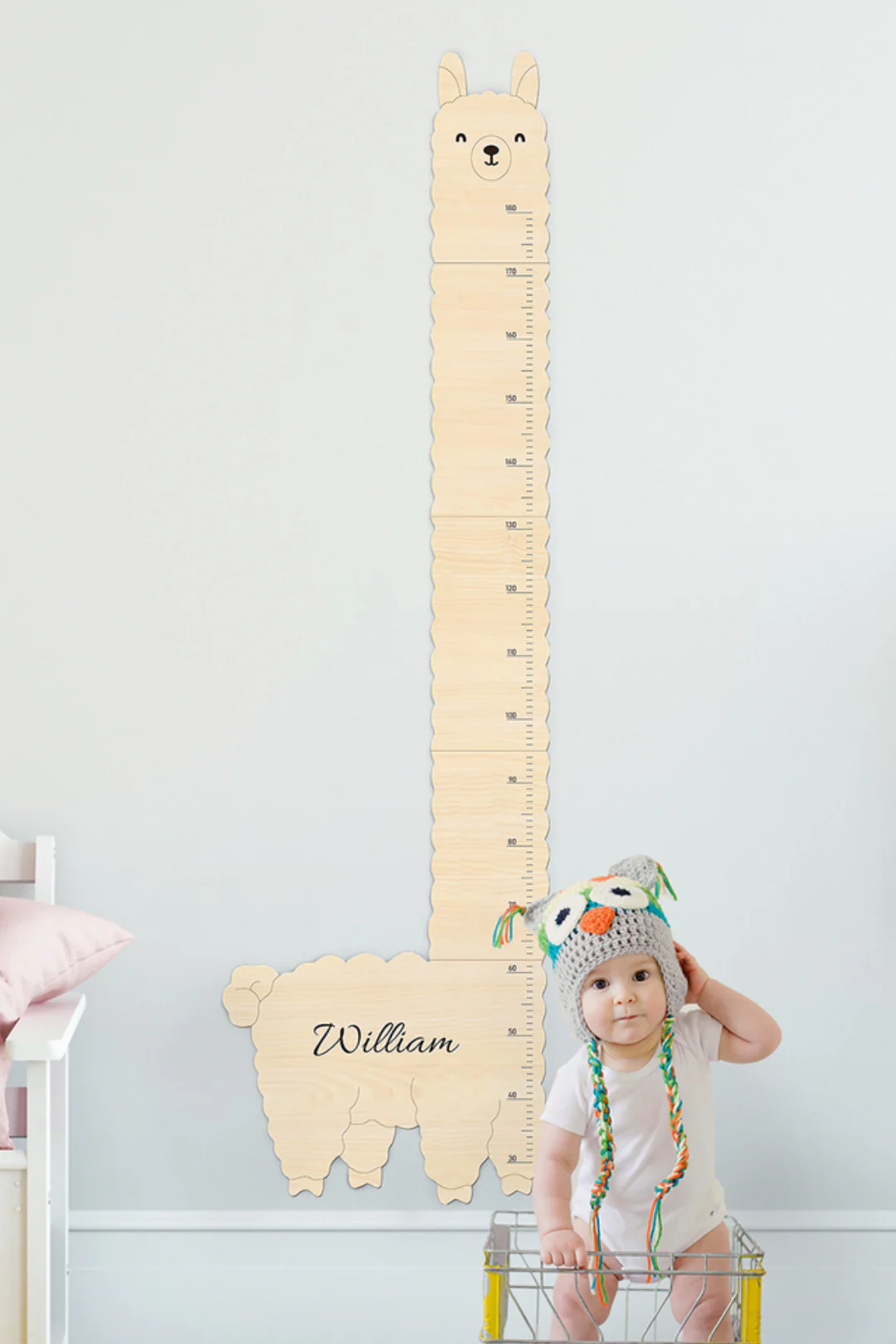 Personalized Wooden Alpaca Llama Growth Chart Ruler - Image 8