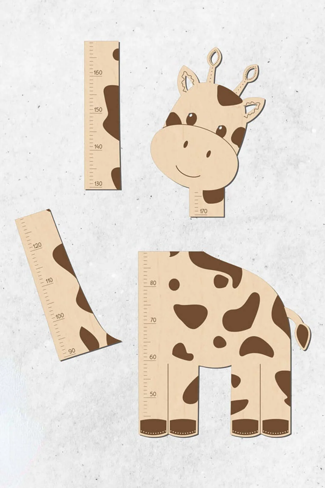 Wooden Giraffe Growth Chart Ruler for Kids - Image 3