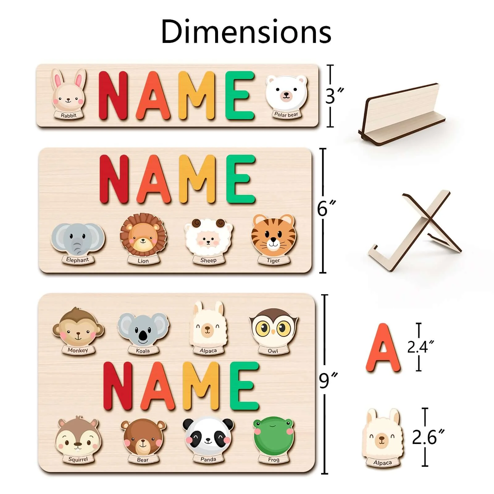 Personalized Wooden Baby Name Puzzle-Element With Name - Image 10