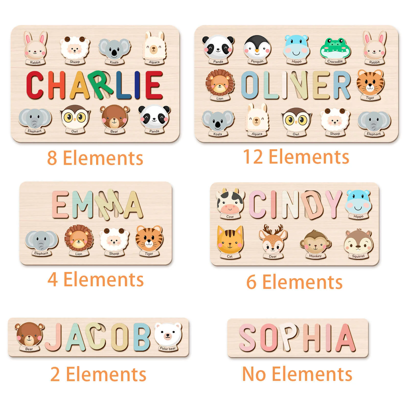 Personalized Wooden Baby Name Puzzle-Element With Name - Image 2