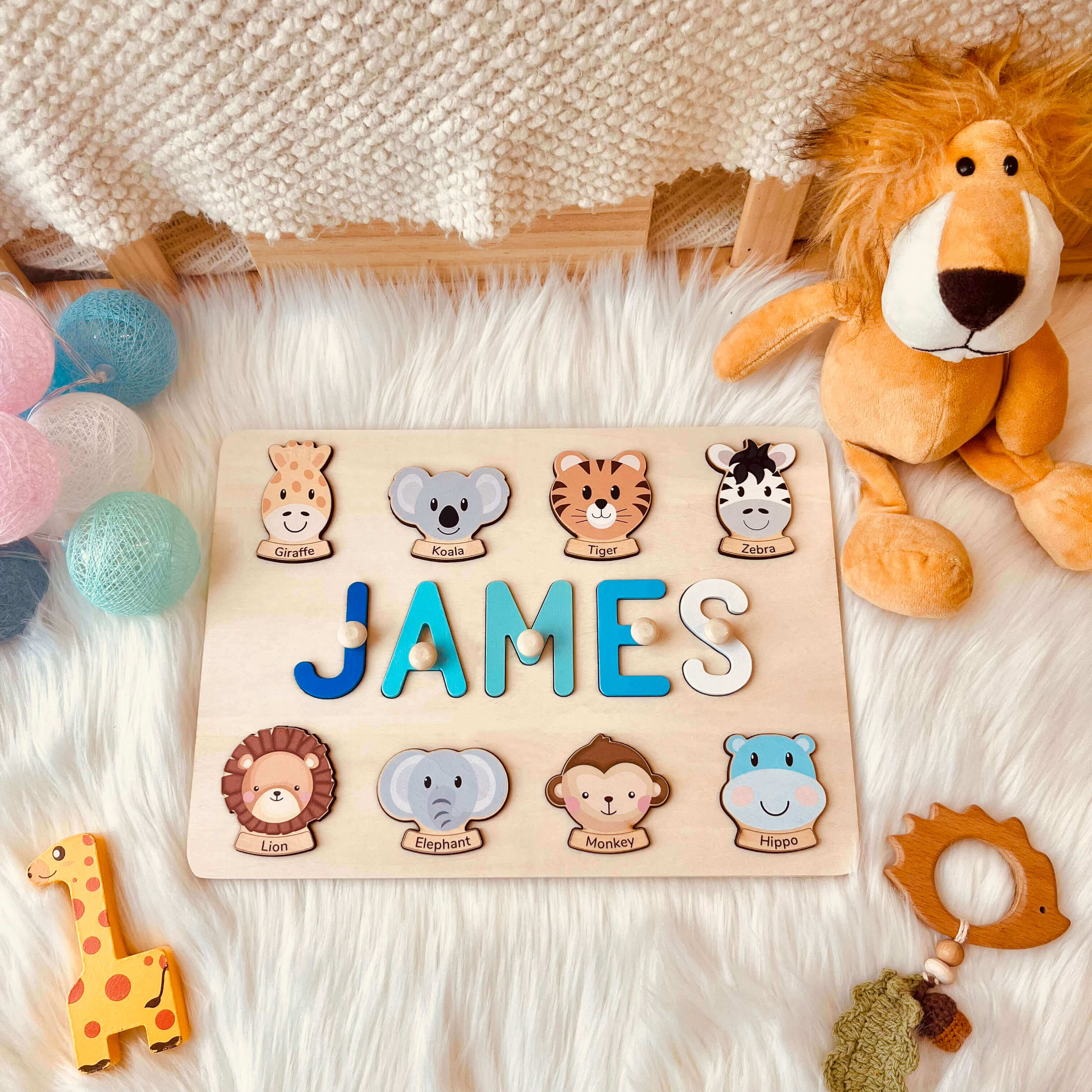 Personalized Wooden Baby Name Puzzle-Element With Name - Image 3