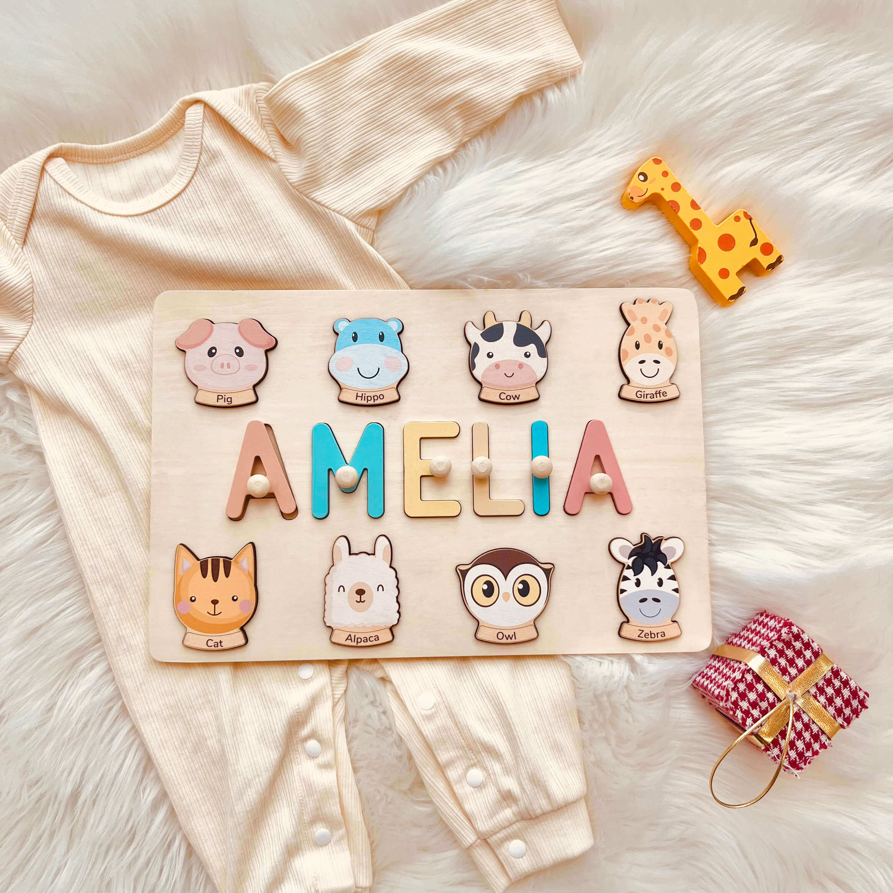 Personalized Wooden Baby Name Puzzle-Element With Name - Image 4