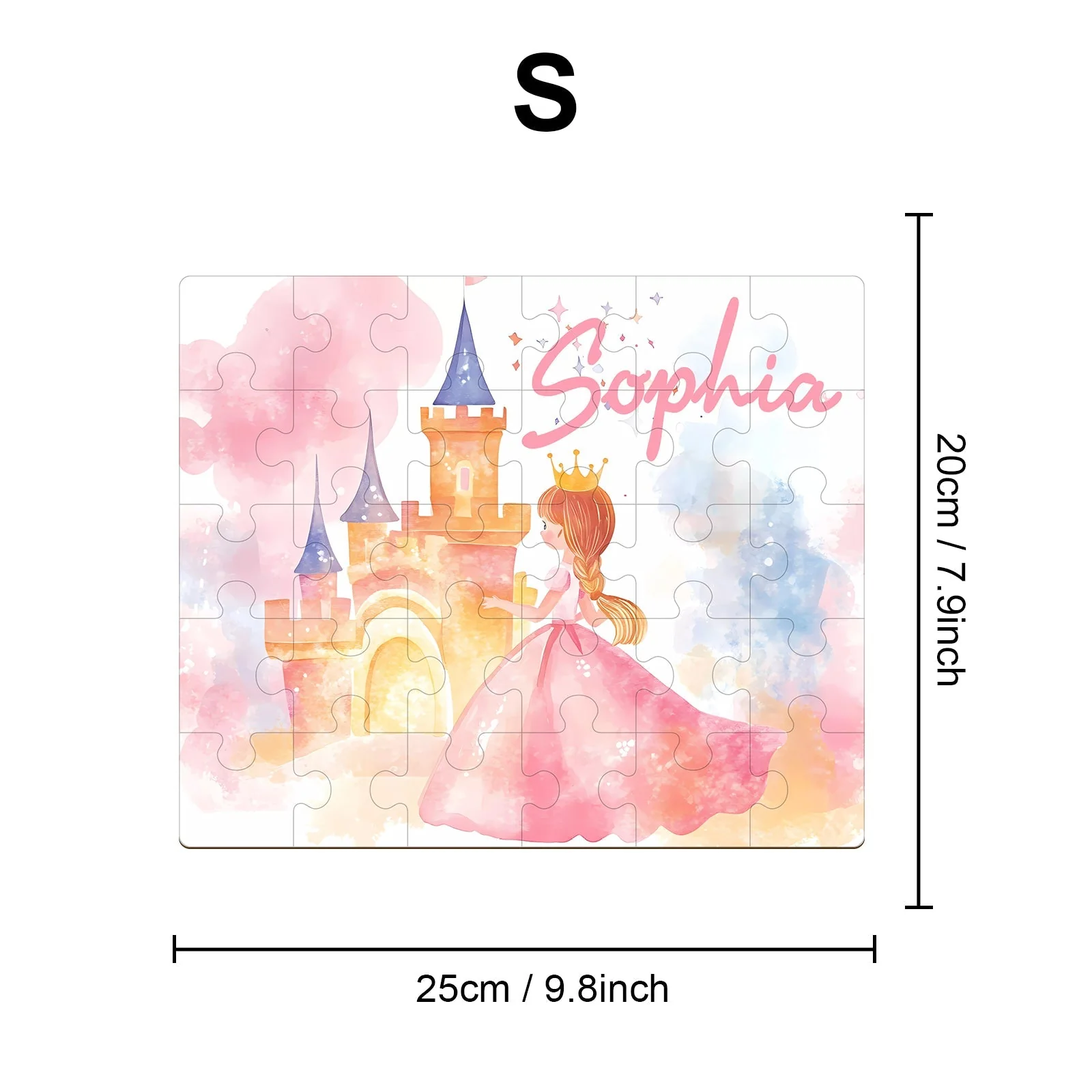 Personalized Wooden Baby Name Jigsaw Puzzle - Fairy Tale Princess - Image 6