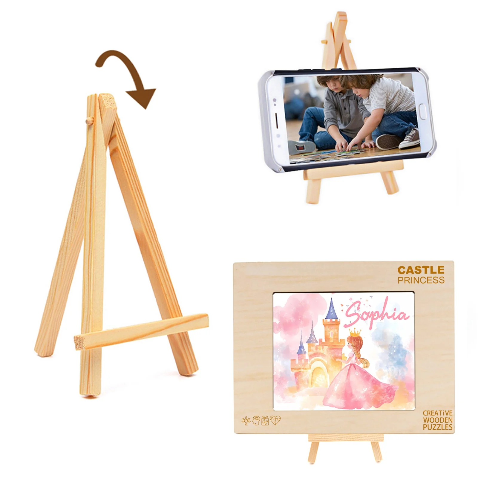 Personalized Wooden Baby Name Jigsaw Puzzle - Fairy Tale Princess - Image 8