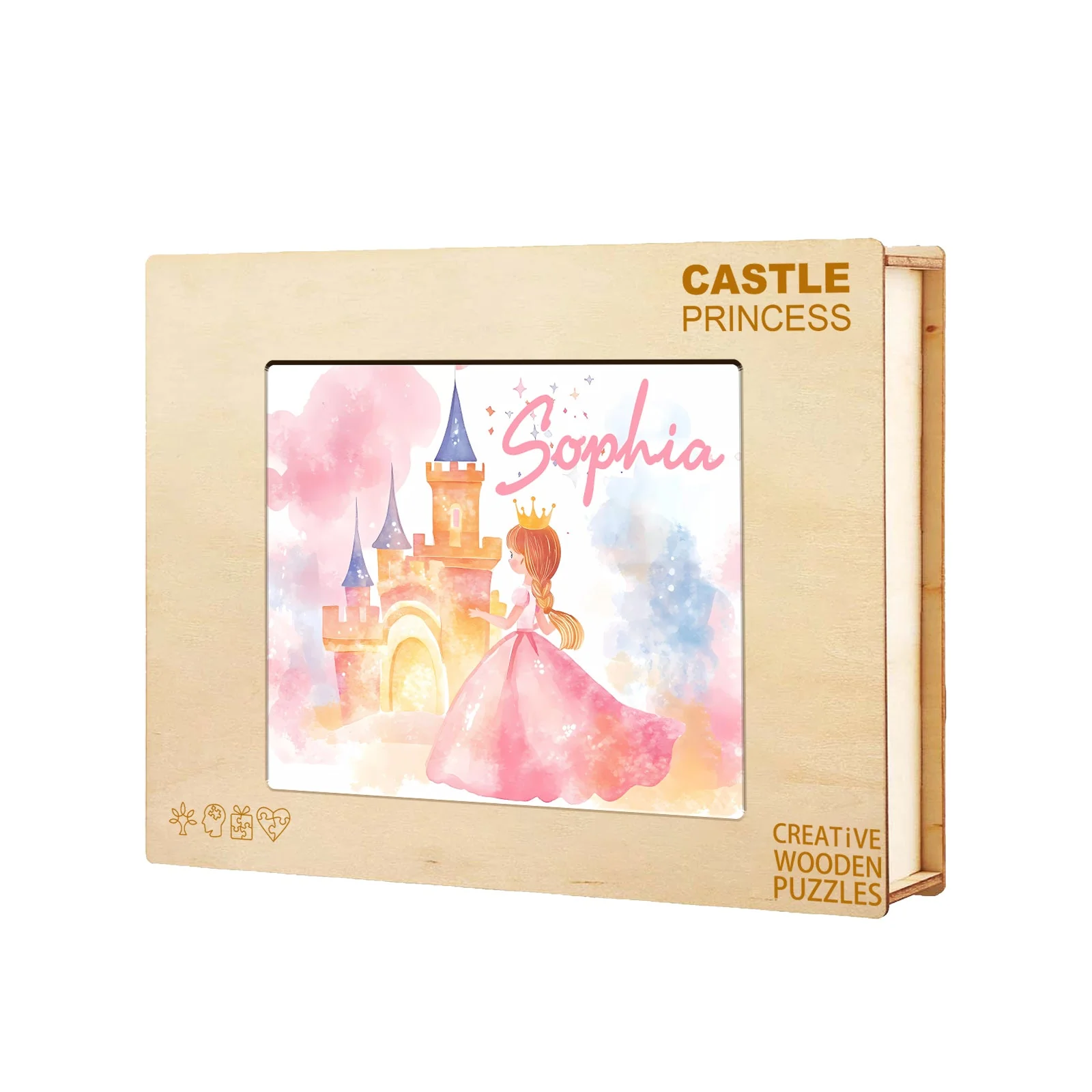 Personalized Wooden Baby Name Jigsaw Puzzle - Fairy Tale Princess - Image 9