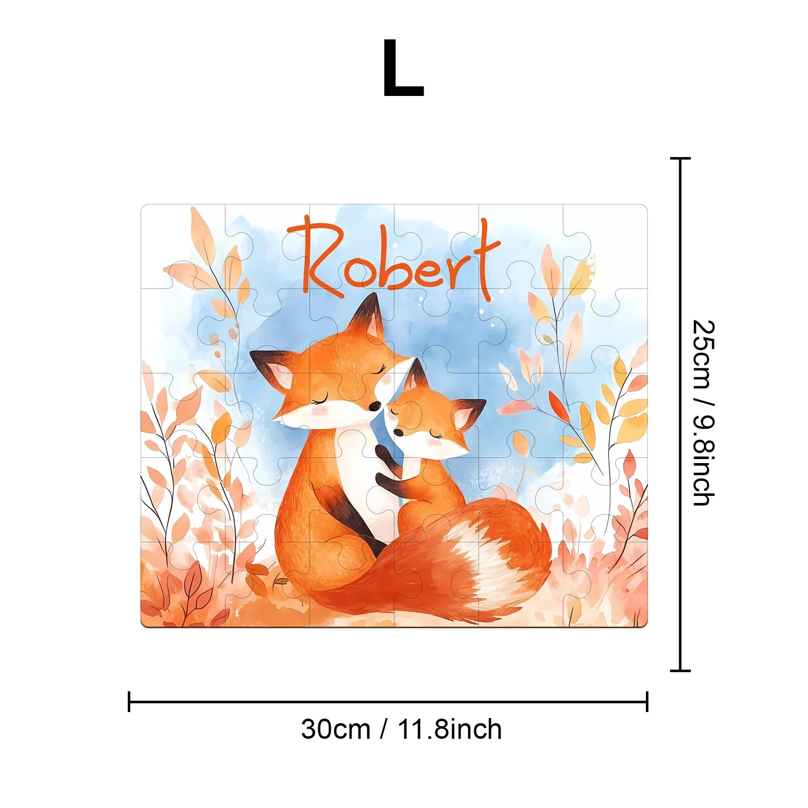 Personalized Wooden Baby Name Jigsaw Puzzle - Fox Family - Image 7