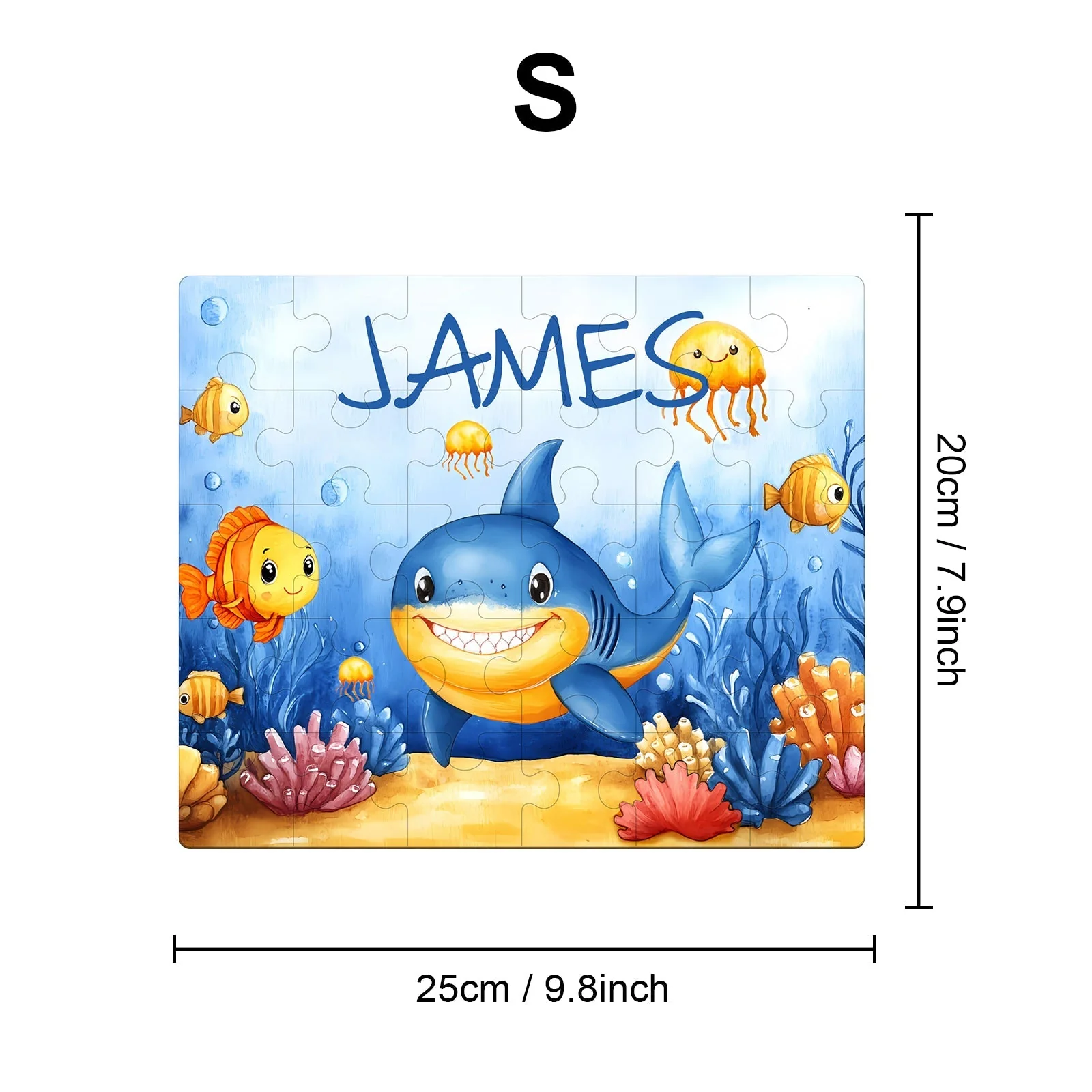 Personalized Wooden Baby Name Jigsaw Puzzle - Ocean Friends - Image 6