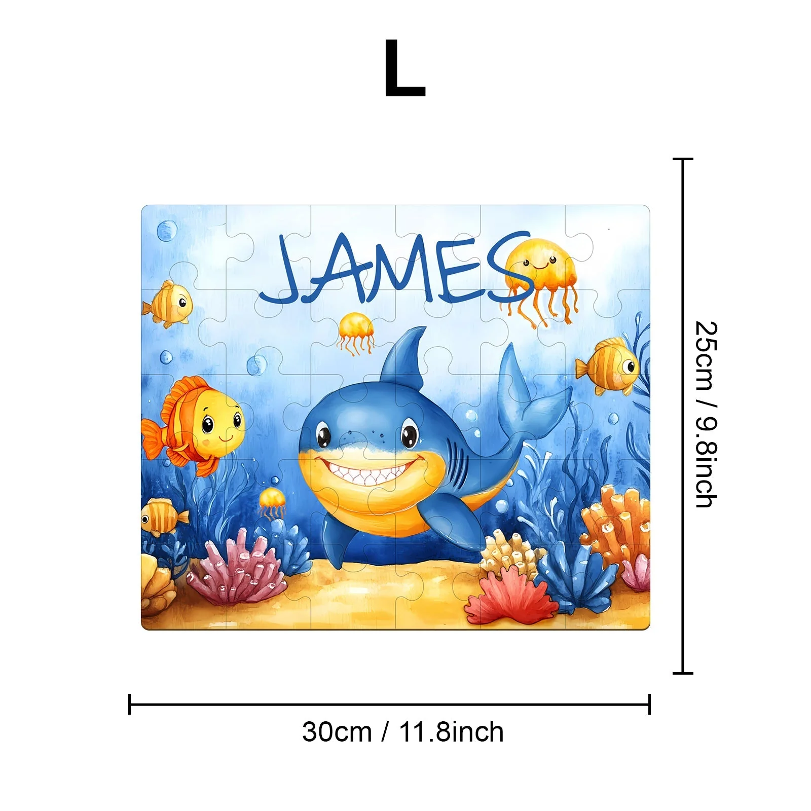 Personalized Wooden Baby Name Jigsaw Puzzle - Ocean Friends - Image 7