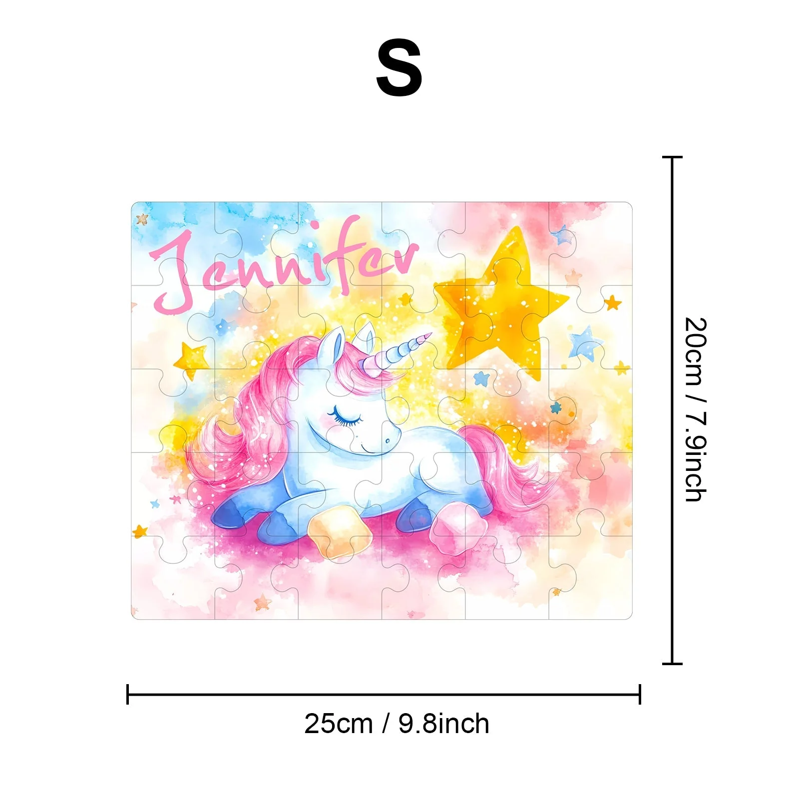 Personalized Wooden Baby Name Jigsaw Puzzle - Sleeping Unicorn - Image 6