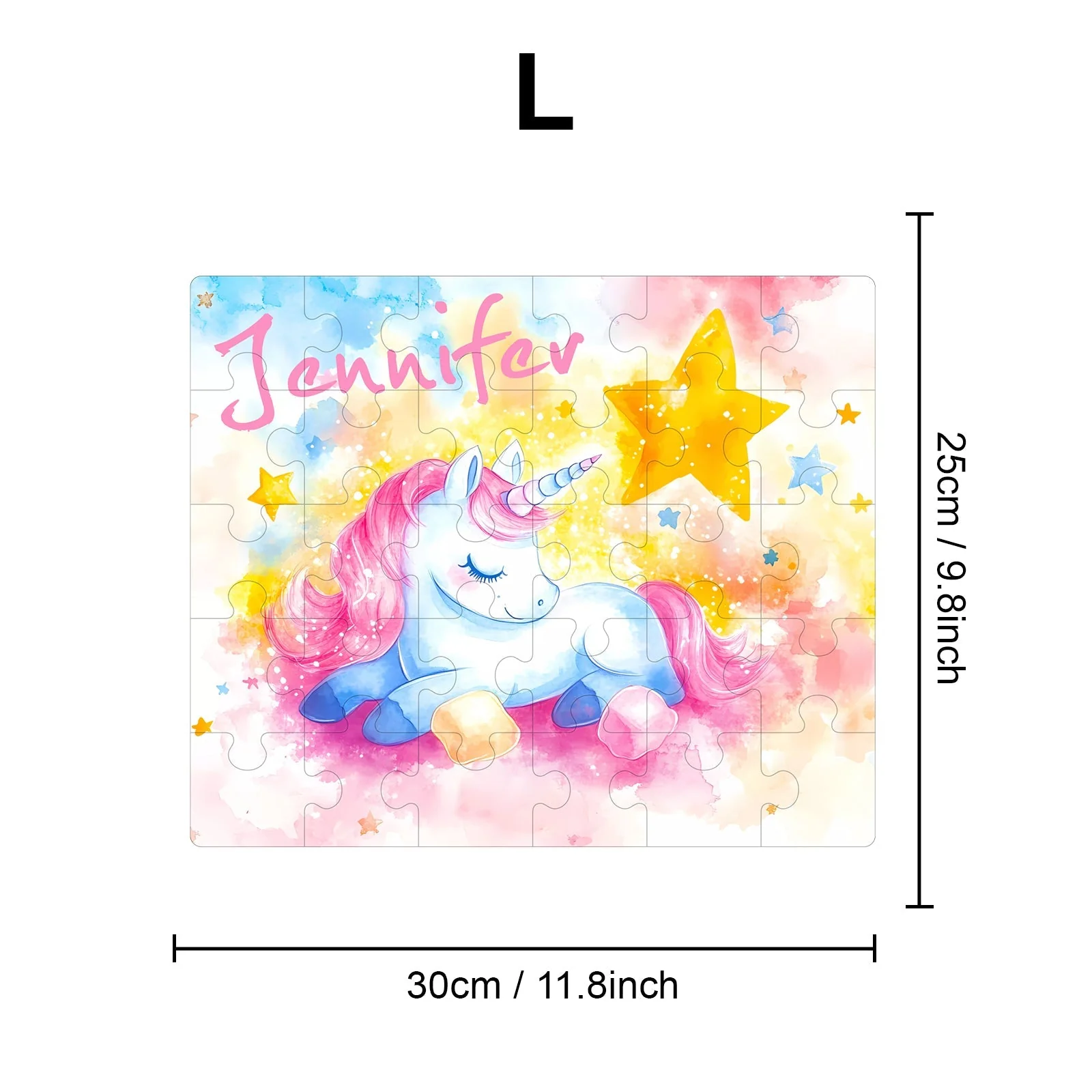 Personalized Wooden Baby Name Jigsaw Puzzle - Sleeping Unicorn - Image 7