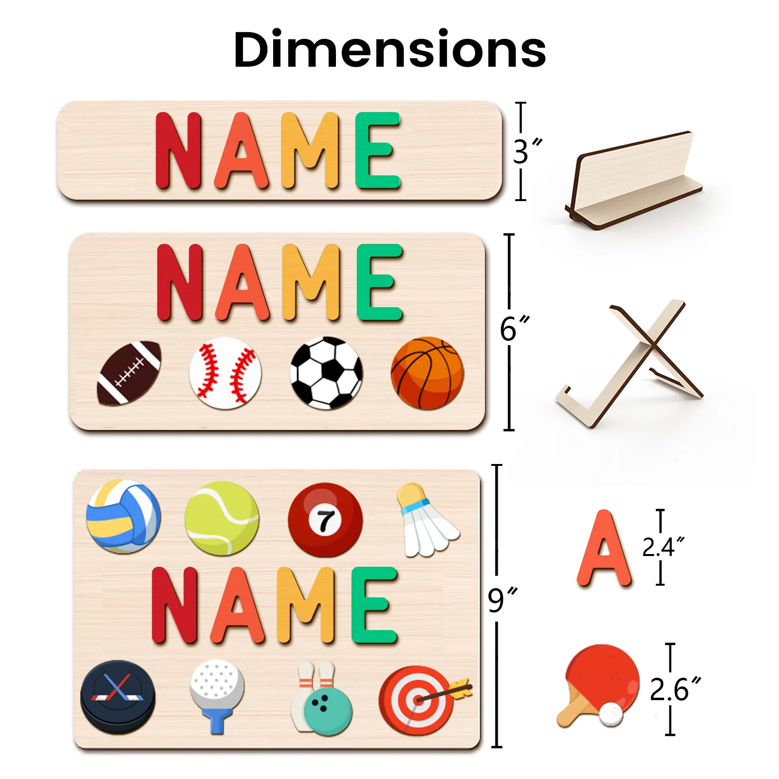 Personalized Wooden Baby Name Puzzle with Balls - Image 9
