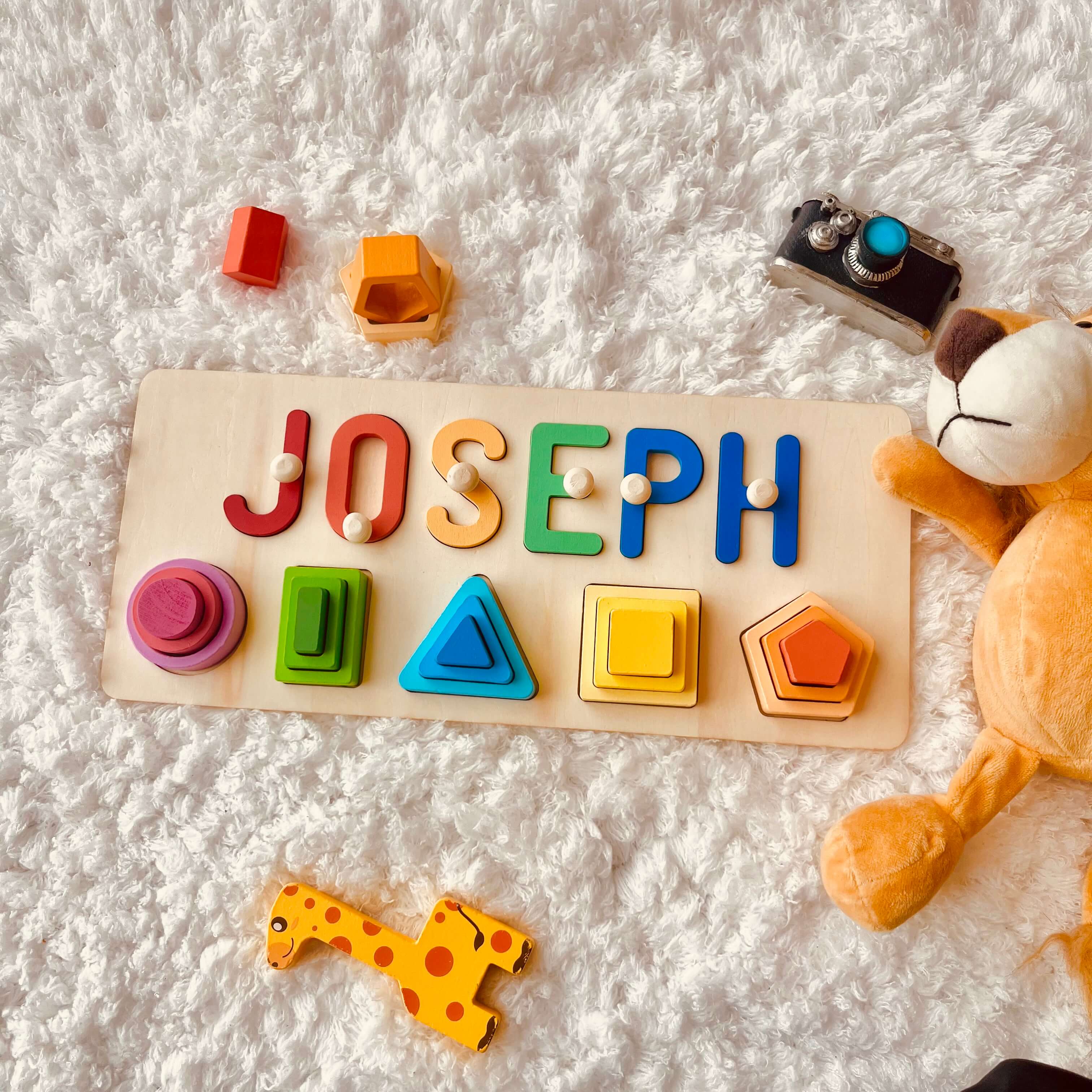 Personalized Wooden Baby Name Stacking Toy - Image 4