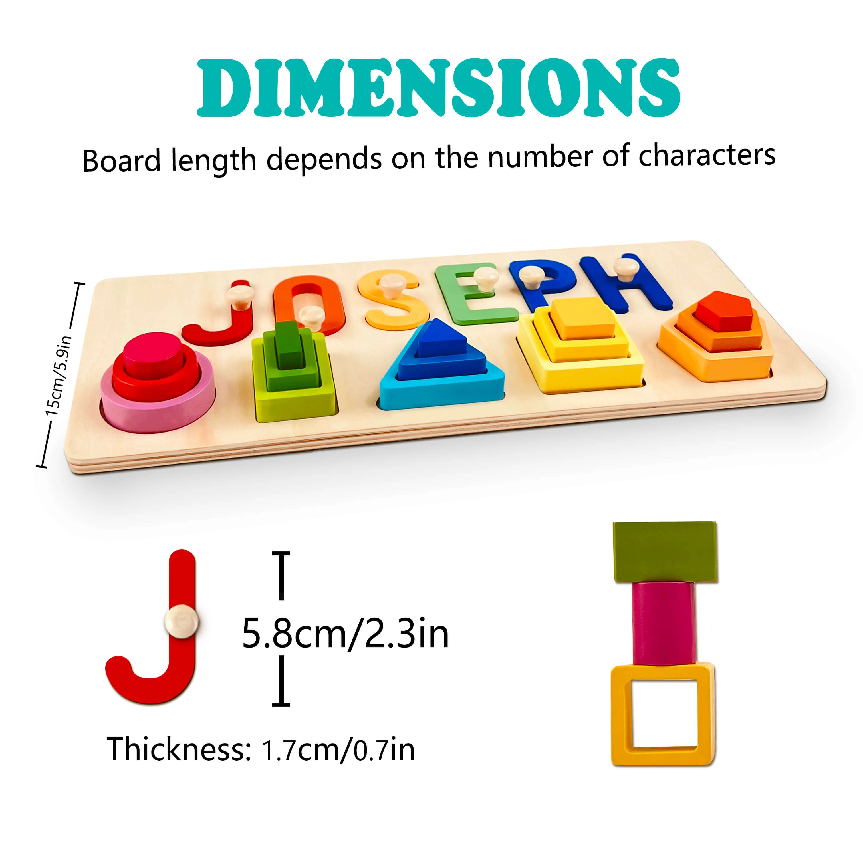 Personalized Wooden Baby Name Stacking Toy - Image 8
