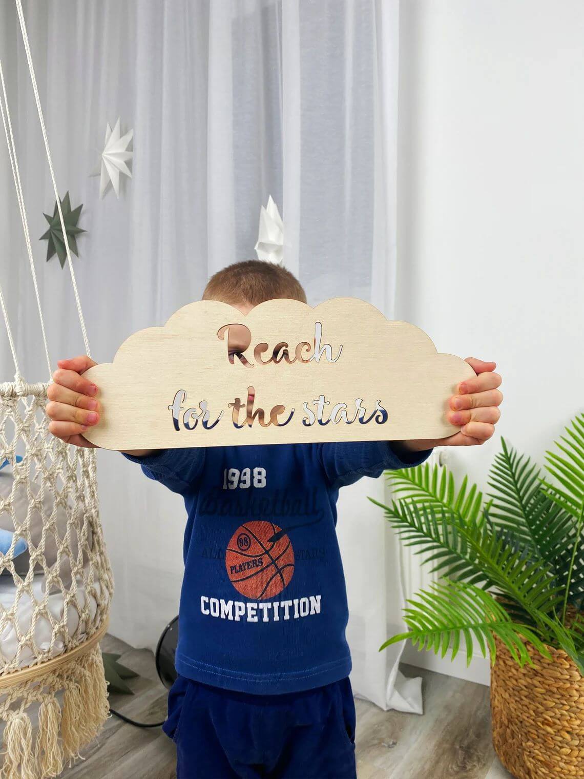 Personalized Wooden Rocket Growth Chart Nursery Decor - Image 2
